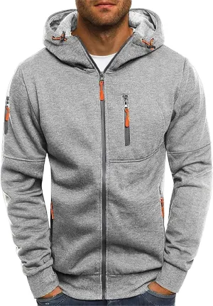 Hoodies For Men Zip Up Lined Fleece Shirt Sweat Men Hoodie Big and Tall Sweatshirt Casual Fashion Jackets Zip Up