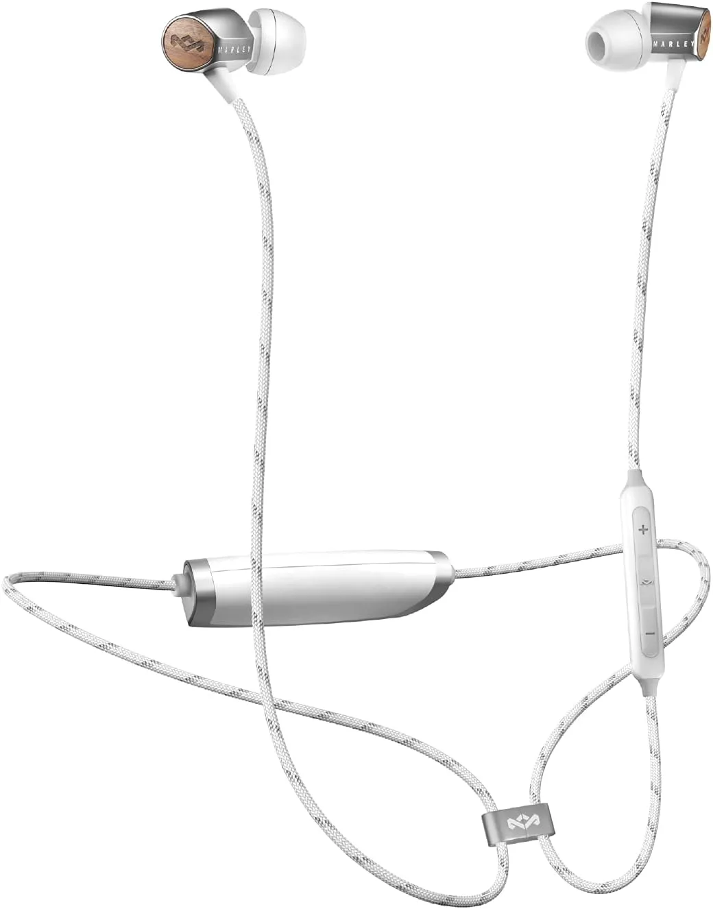 House of Marley Uplift 2 Wireless: Wireless Earphones with Microphone, Bluetooth Connectivity, 10 Hours of Playtime, and Sustainable Materials (Silver)