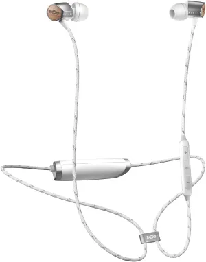 House of Marley Uplift 2 Wireless: Wireless Earphones with Microphone, Bluetooth Connectivity, 10 Hours of Playtime, and Sustainable Materials (Silver)