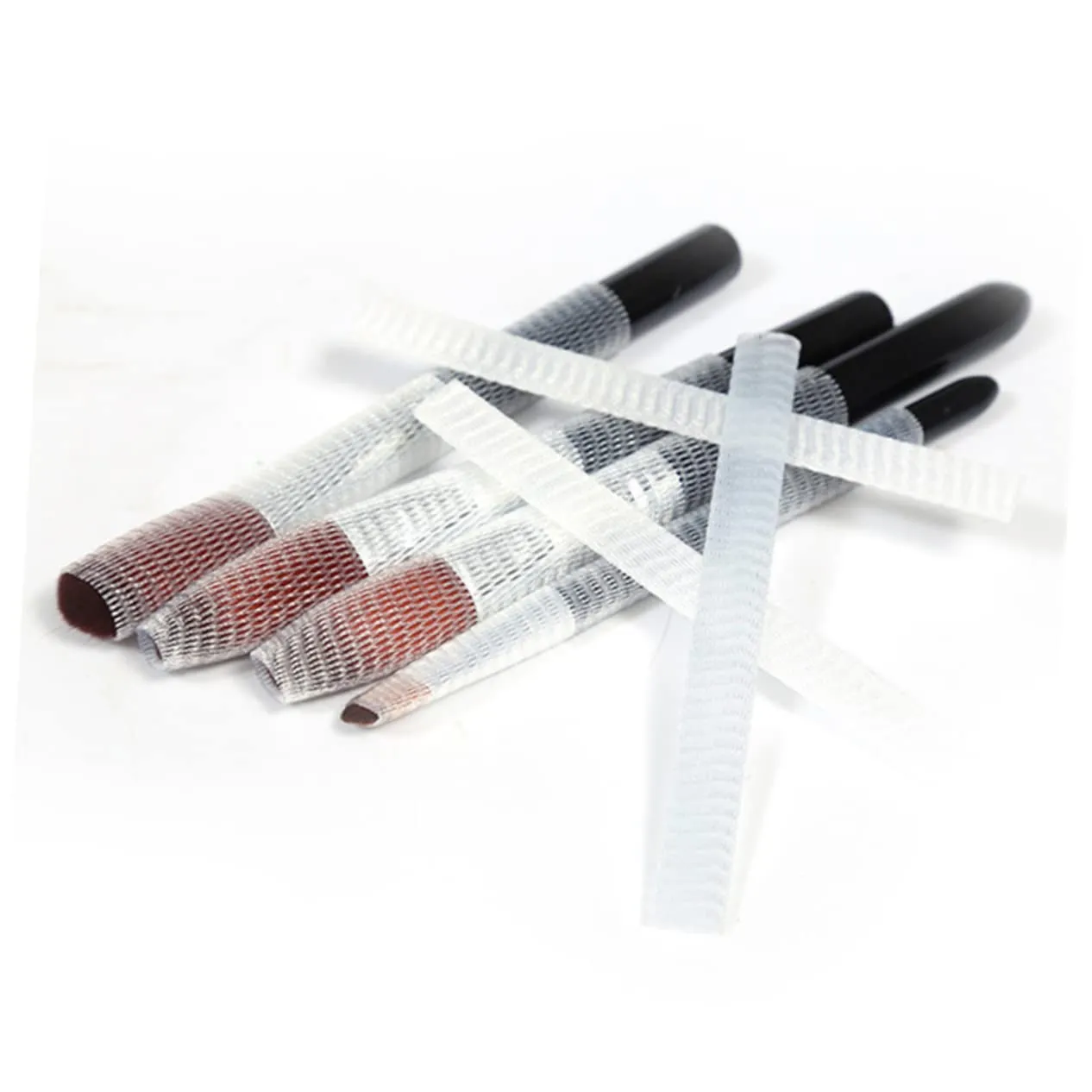 Housoutil 2sets Set Eye Makeup Brush Case Brush Mesh Cover Protector for Travel 100pcs*2