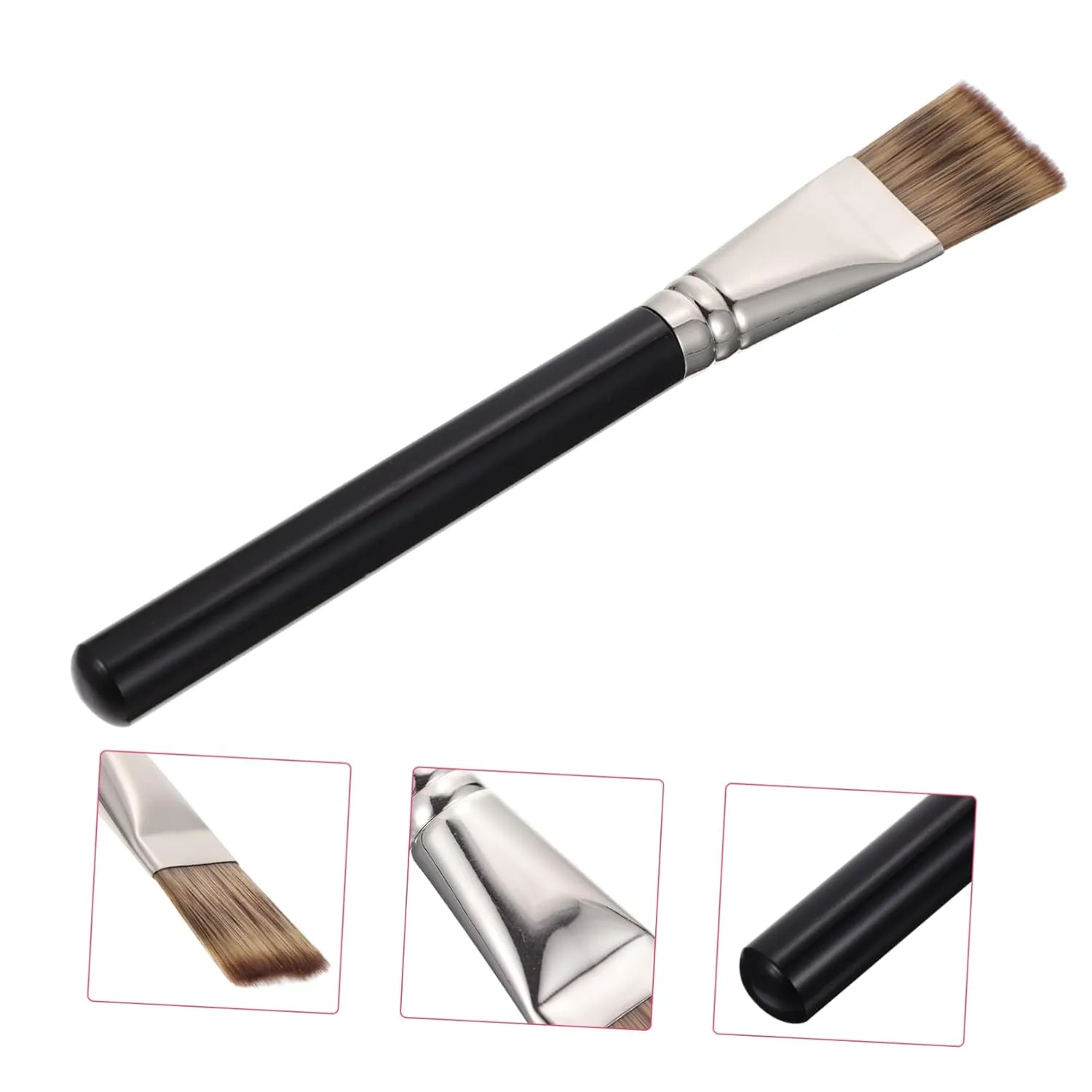 Housoutil 5pcs Flat Foundation Brush for Women Multi-use Makeup Tool Bristles for Blending Contouring and Highlighting Chic Design for Glamorous Looks