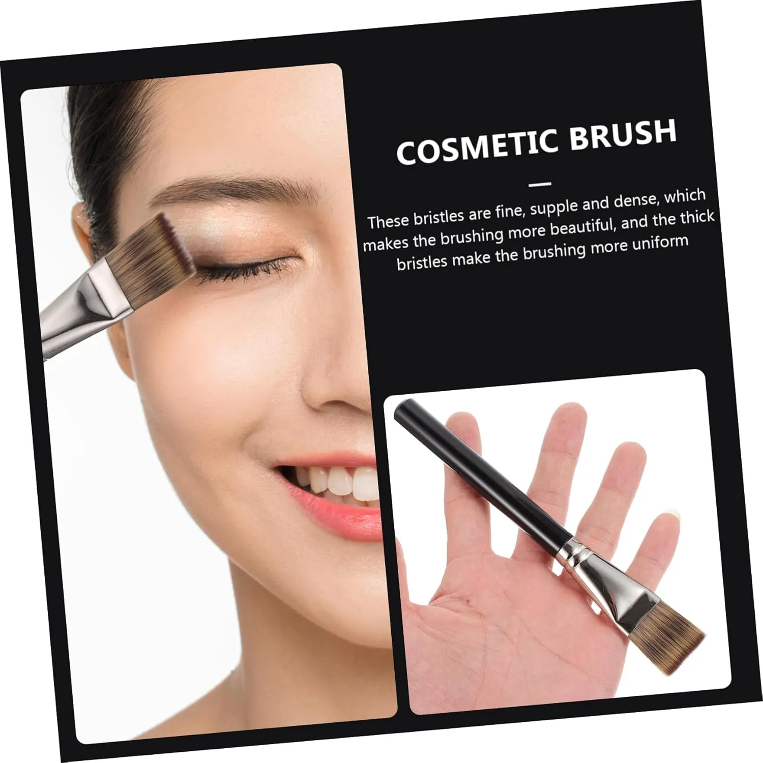 Housoutil 5pcs Flat Foundation Brush for Women Multi-use Makeup Tool Bristles for Blending Contouring and Highlighting Chic Design for Glamorous Looks
