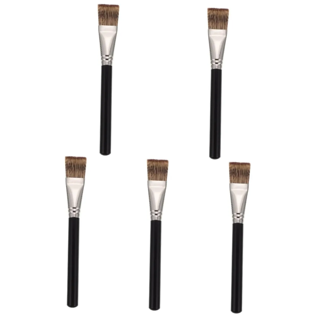 Housoutil 5pcs Flat Foundation Brush for Women Multi-use Makeup Tool Bristles for Blending Contouring and Highlighting Chic Design for Glamorous Looks