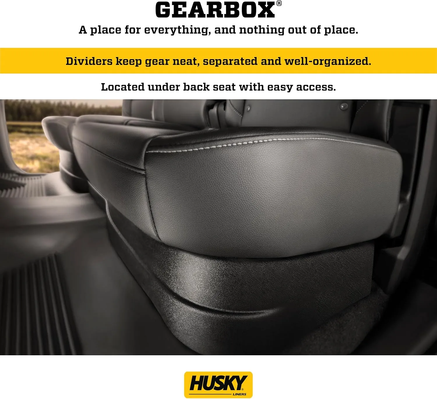 Husky Liners — Under Seat Storage Box | Fits 2014-2018 Chevrolet Silverado/GMC Sierra 1500, 2015-2019 Chevrolet Silverado/GMC Sierra 2500/3500 HD Crew Cab - Black| 09031