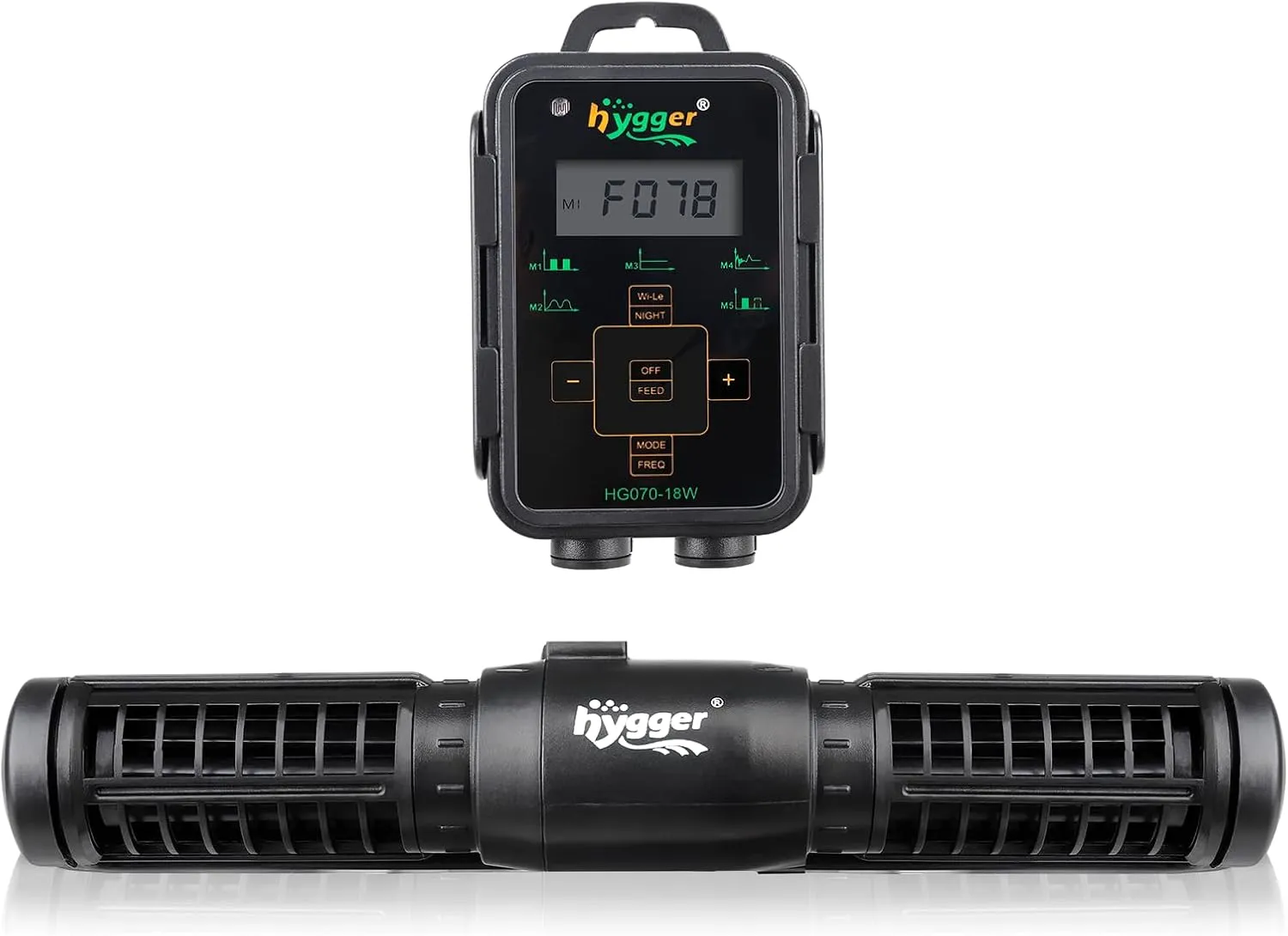 hygger Aquarium Wave Maker, Adjustable Cross Flow Pump with LED Display Controller, Magnetic DC 24V Aquarium Powerhead for Freshwater and Marine Reef Aquariums Up to 135 Gallon (18w)