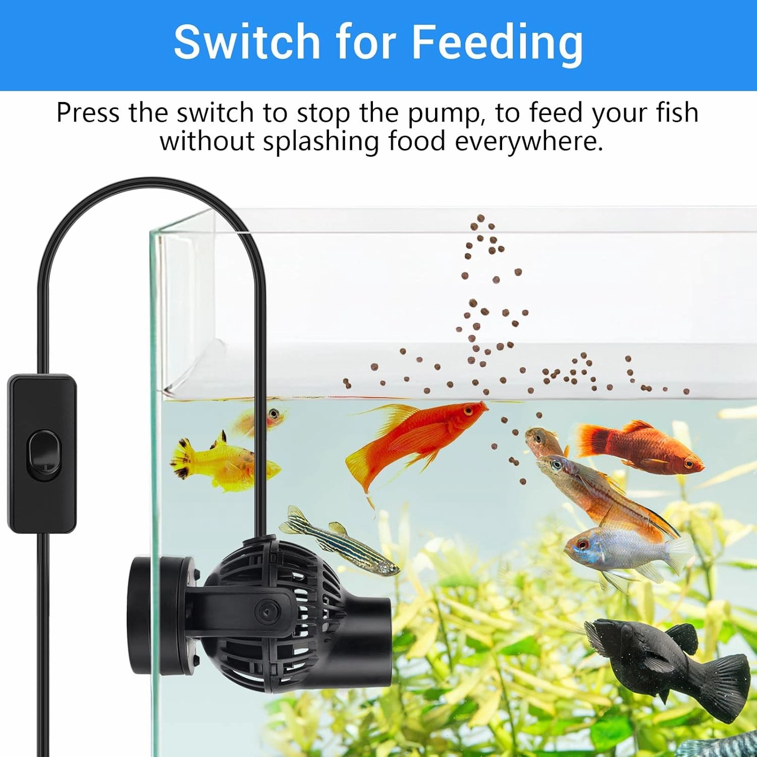 hygger Wave Maker with Controller for Feeding, 1320 GPH Ultra-Silence Aquarium Powerhead with Strong Magnet Suction Base for Freshwater or Saltwater Fish Tank, 360° Rotating Aquarium Wavemaker