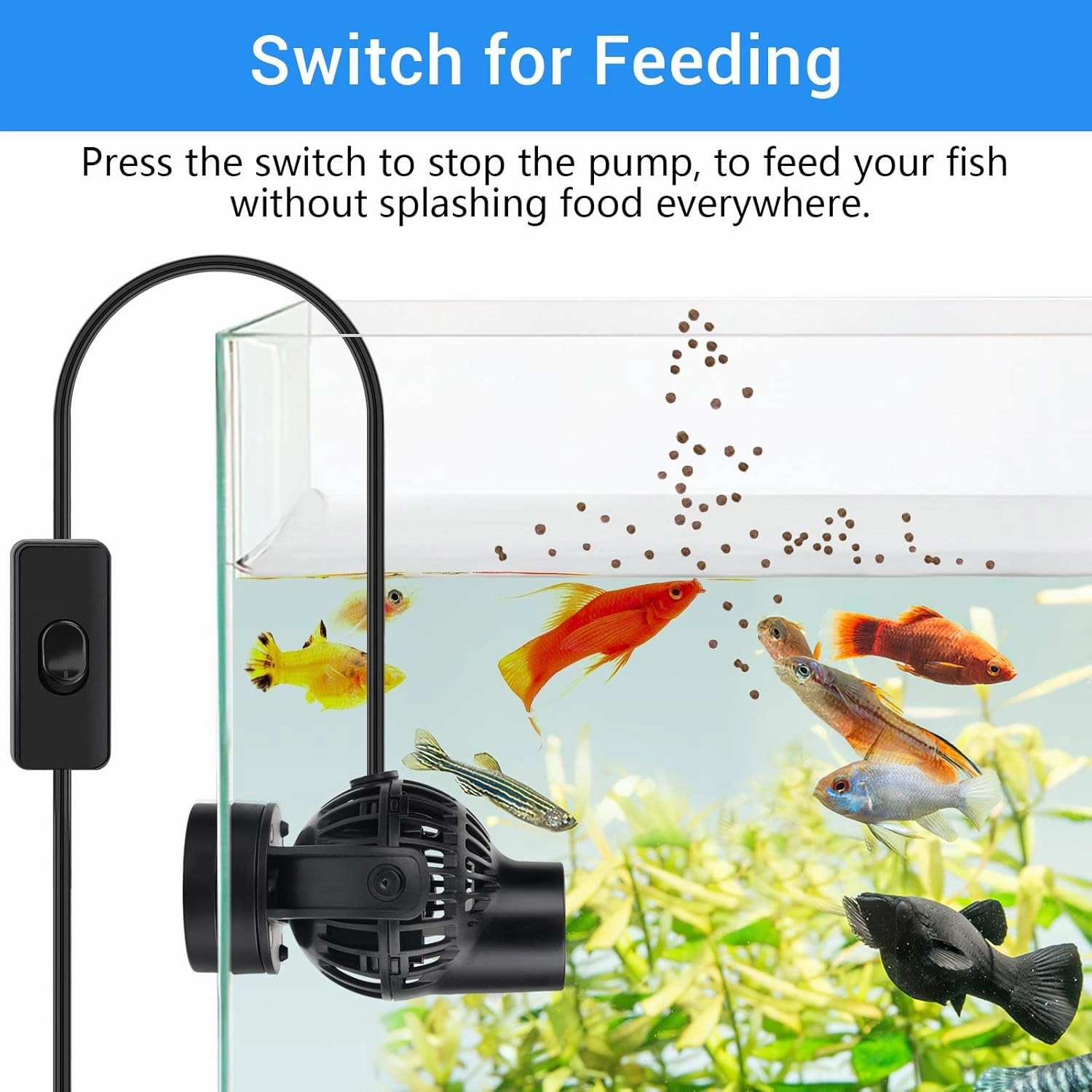 hygger Wave Maker with Controller for Feeding, 1320 GPH Ultra-Silence Aquarium Powerhead with Strong Magnet Suction Base for Freshwater or Saltwater Fish Tank, 360° Rotating Aquarium Wavemaker