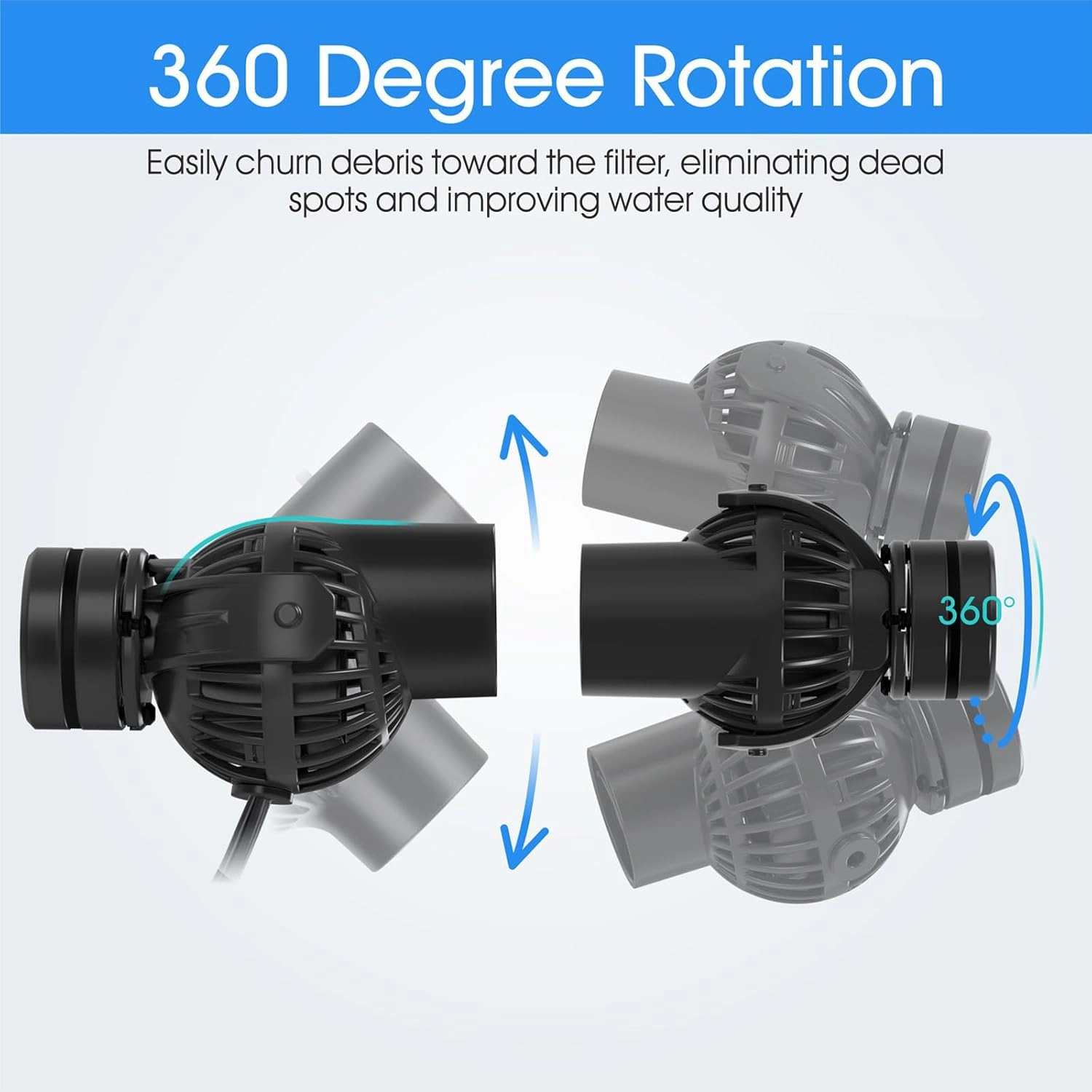 hygger Wave Maker with Controller for Feeding, 1320 GPH Ultra-Silence Aquarium Powerhead with Strong Magnet Suction Base for Freshwater or Saltwater Fish Tank, 360° Rotating Aquarium Wavemaker