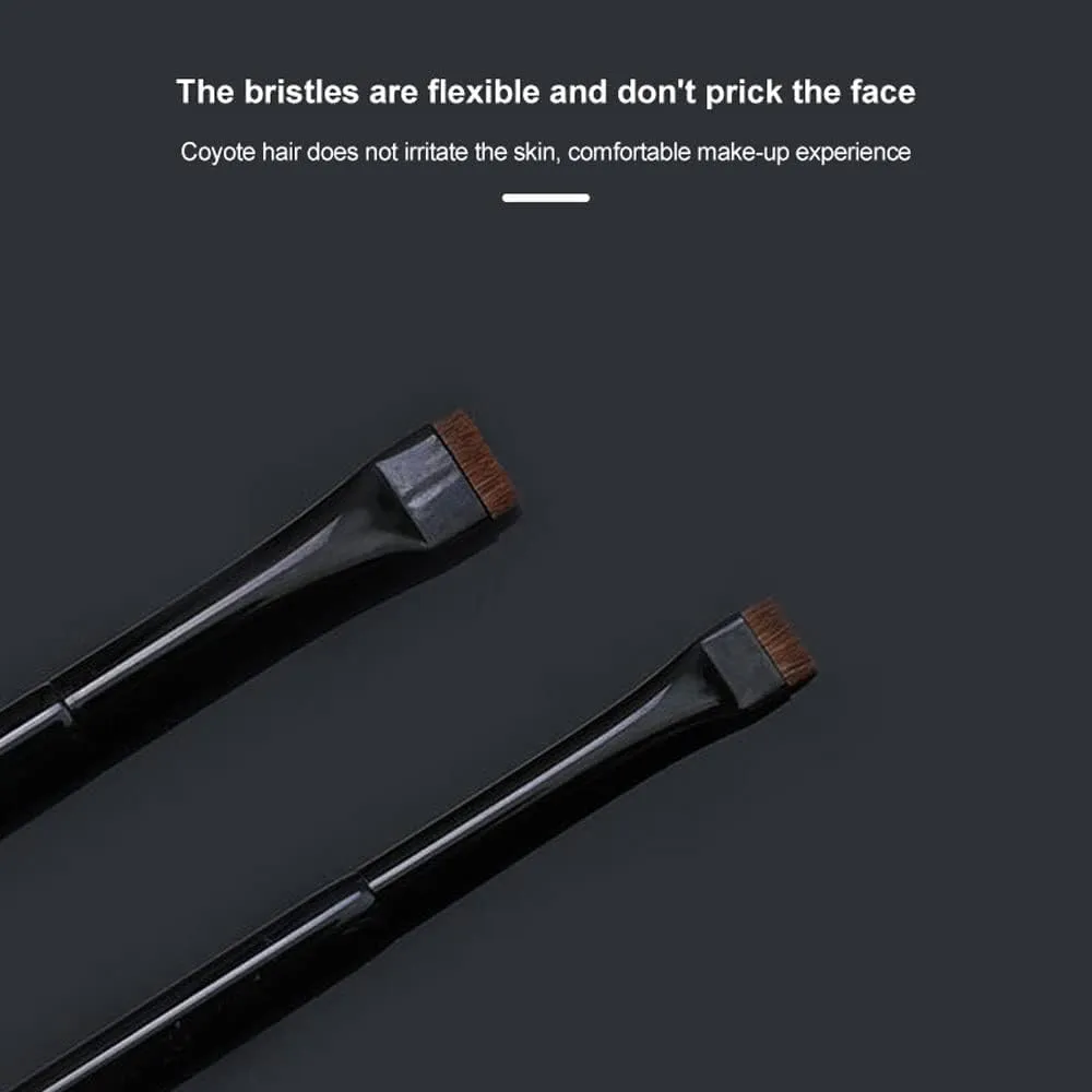 IOCCIOBB Fine Angled Brow Contour Brush Thin Eyebrow Brush Portable Women Eyebrow Liner Cream Cosmetic Makeup Tools (Size : 1pcs-S-Oblique-Head-Black)