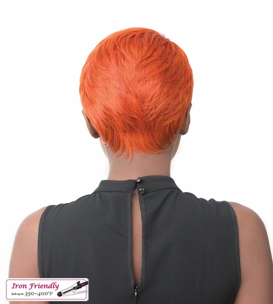 it's a Wig! - Full Wig Short Pixie Hair Cut Style with Heat Resistant Synthetic Wig - SIMONE (FM1B/30 - FULL MIX OFF BLACK   LIGHT AUBURN)