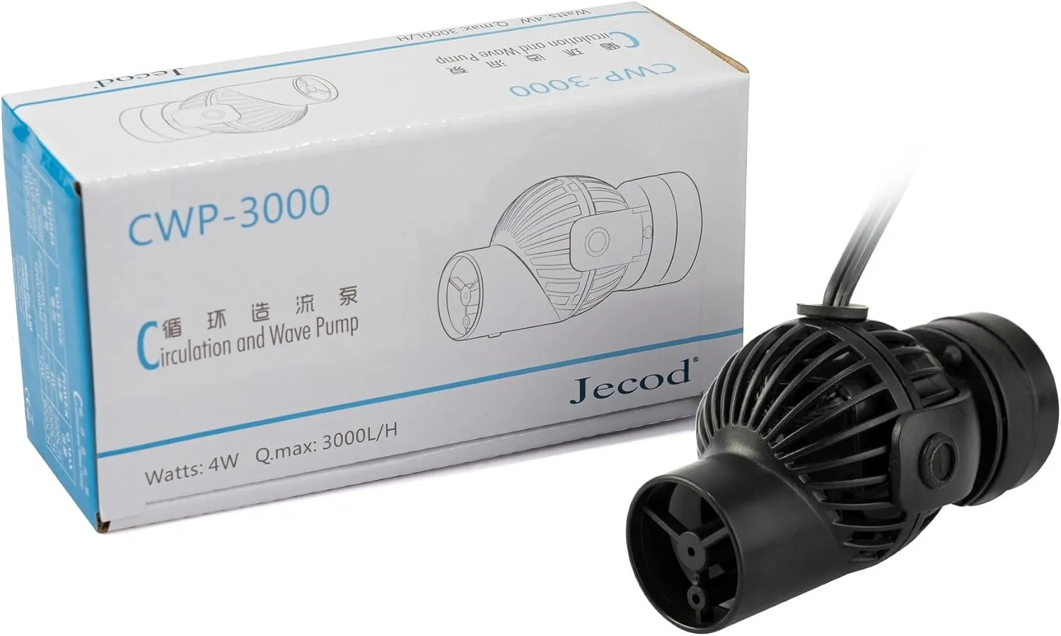Jebao CWP-3000 Circulation Wave Pump with Magnetic Base, 793gph