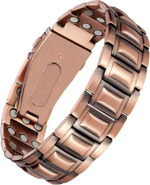 Jecanori 3X Strength Copper Bracelets for Men, Magnetic Bracelets for Men with 3800 Gauss Magnets, Premium Fold-Over Clasp