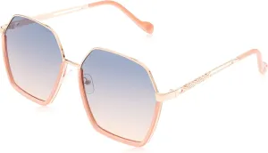 Jessica Simpson J6051 Retro Women's Metal Hexagonal Sunglasses with 100% Uv Protection. Glam Gifts for Her, 60 Mm