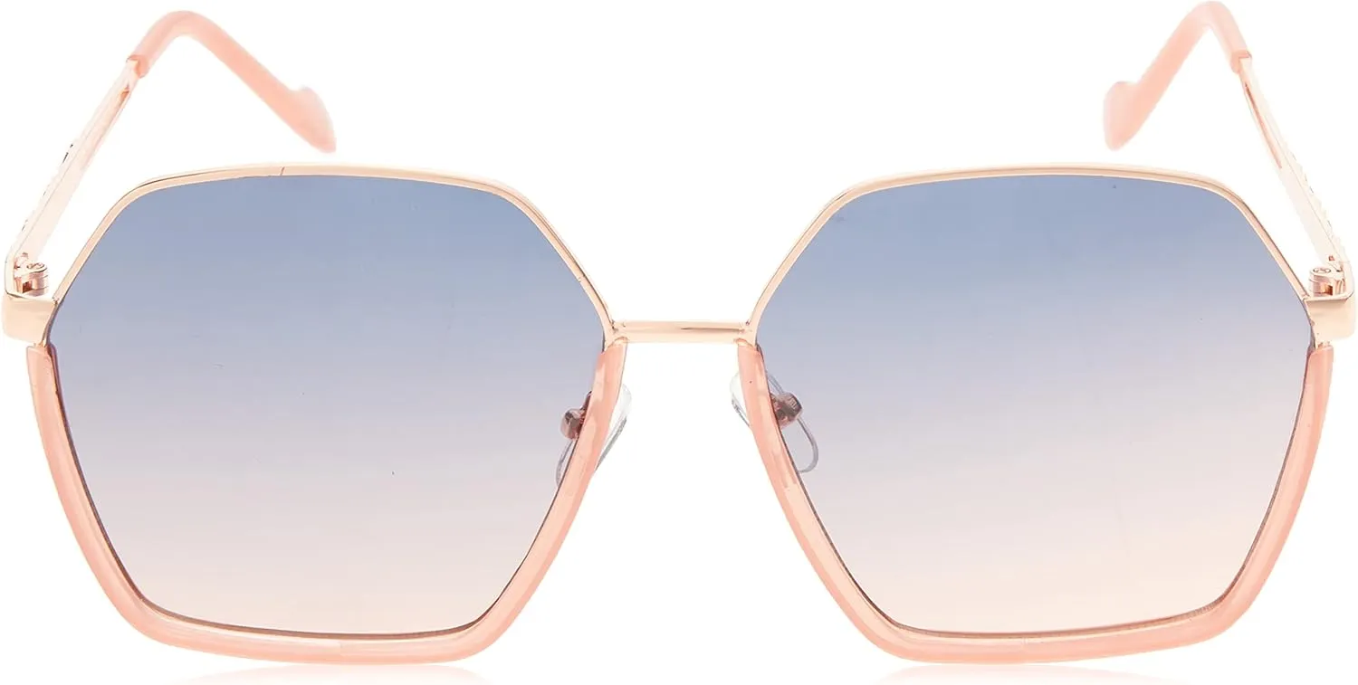 Jessica Simpson J6051 Retro Women's Metal Hexagonal Sunglasses with 100% Uv Protection. Glam Gifts for Her, 60 Mm
