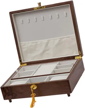 Jewelry Holder for Women Girls, Jewelry Display Box, Jewelry Organizer Necklace Box, 30X25X11cm, with lock, velvet cloth, Bracelet, Watch, Necklace, Earrings, and Accessories