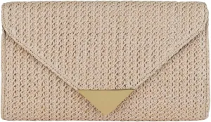 JNB Natural Straw Clutch