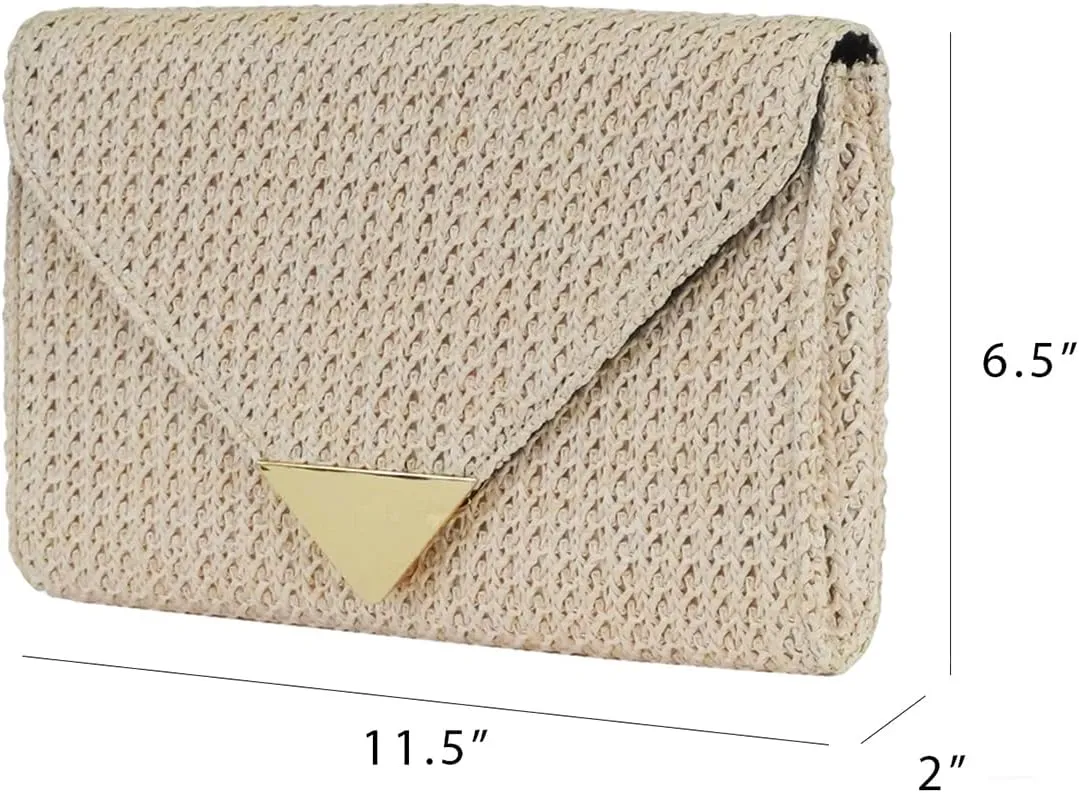 JNB Natural Straw Clutch