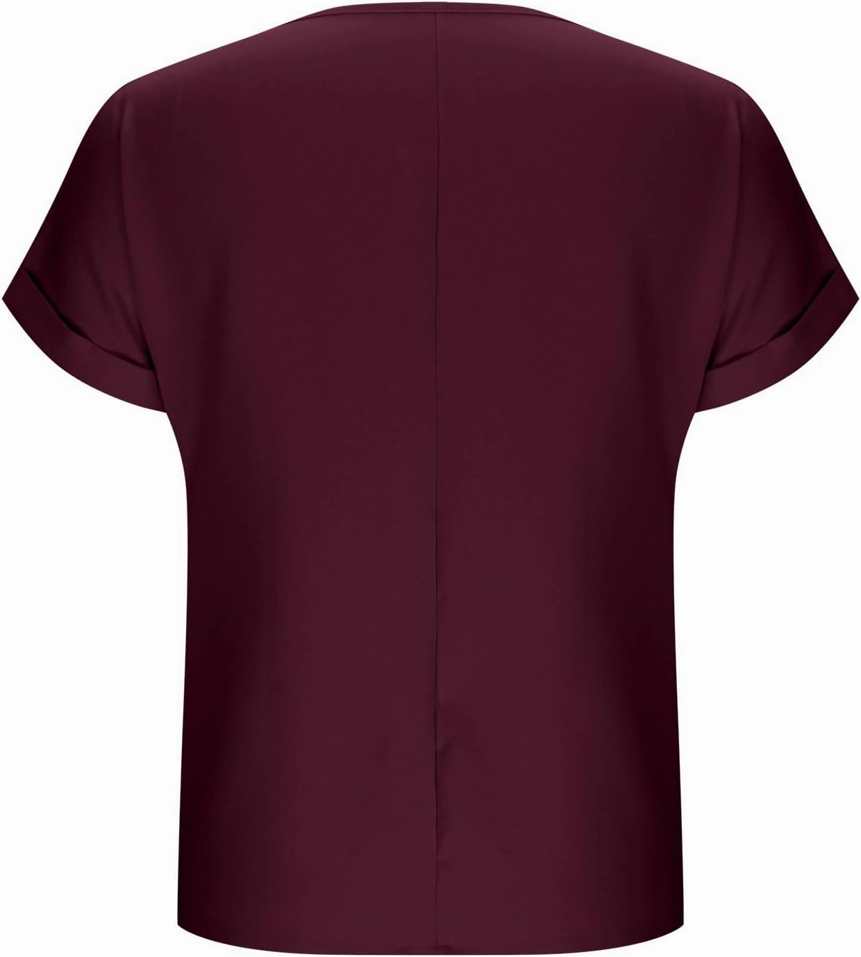 JOAU Women's Zip Front Crew Neck Shirts Dressy Casual Loose Rolled Short Sleeve Blouse Lightweight Elegant Work Tunic Top