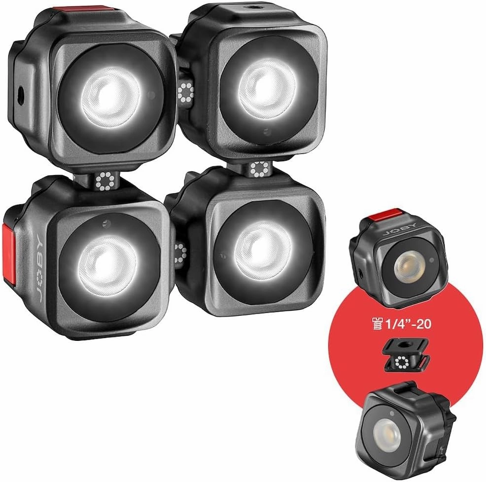 JOBY Beamo, Mini LED Light for Smartphone and Mirrorless Camera - Compact, Magnetic, Bluetooth, Waterproof, for Vlogging, Photo and Video Content Creation