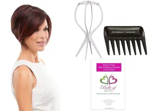 Jon Renau Ignite Lace Front HD Wig 4PC Bundle with Plastic Wig Stand, Wide Tooth Comb, 19 Belle of Hope Page Q and A Guide (10/26TT)