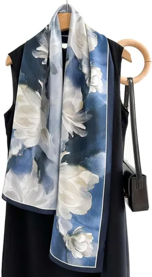 K-Elewon 100% Pure Mulberry Silk Long Scarf Headscarf Fashion Scarves Natural Silk Shawls for Women H18