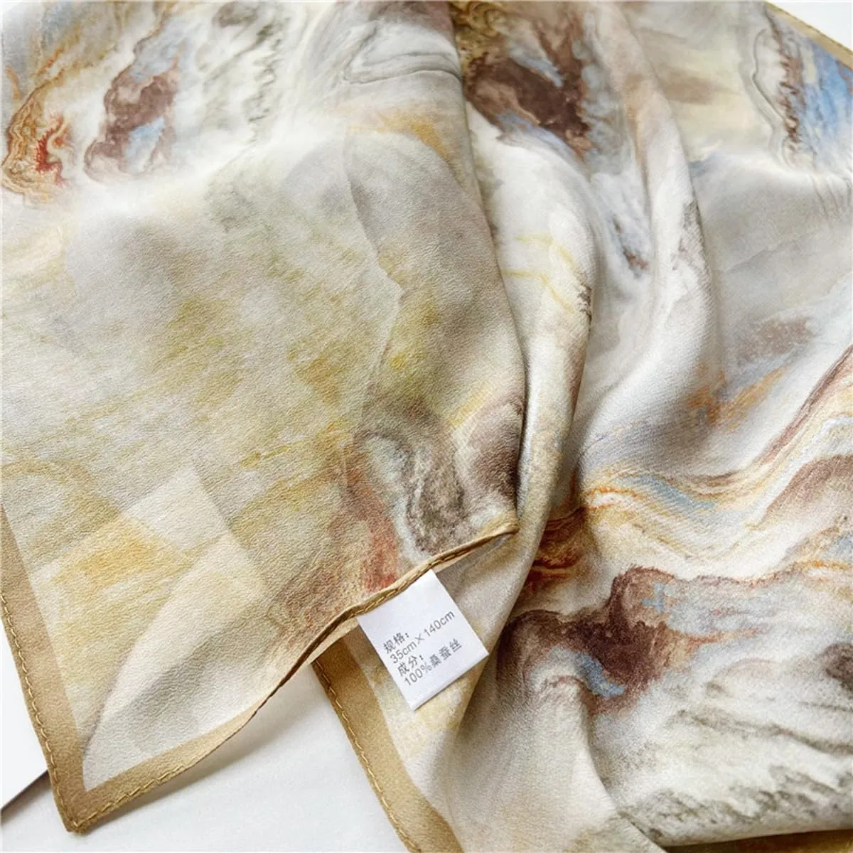 K-Elewon 100% Pure Mulberry Silk Long Scarf Headscarf Fashion Scarves Natural Silk Shawls for Women H18