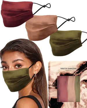 KARIZMA Beverly Hills Silk Face Mask Collection Pack. Fashionable Designer Face Mask for Women. Real Mulberry Silk Masks