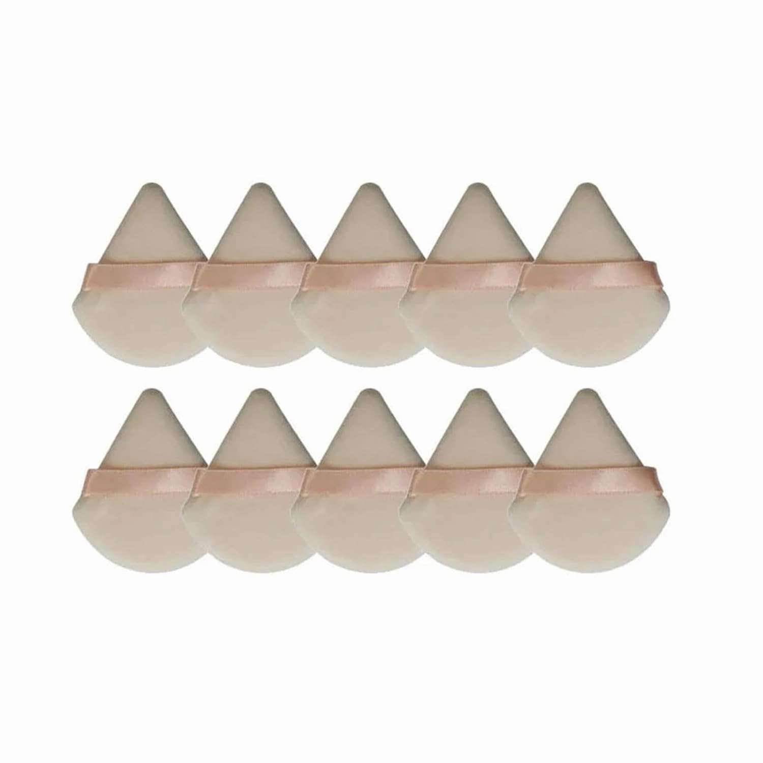 Karsyngirl 2/4/6/10Pcs Mini Triangle Powder Puff Face Makeup Sponge Cosmetics Soft Cotton Face Washable Velvet Makeup Puff Tools(10pcs brown)