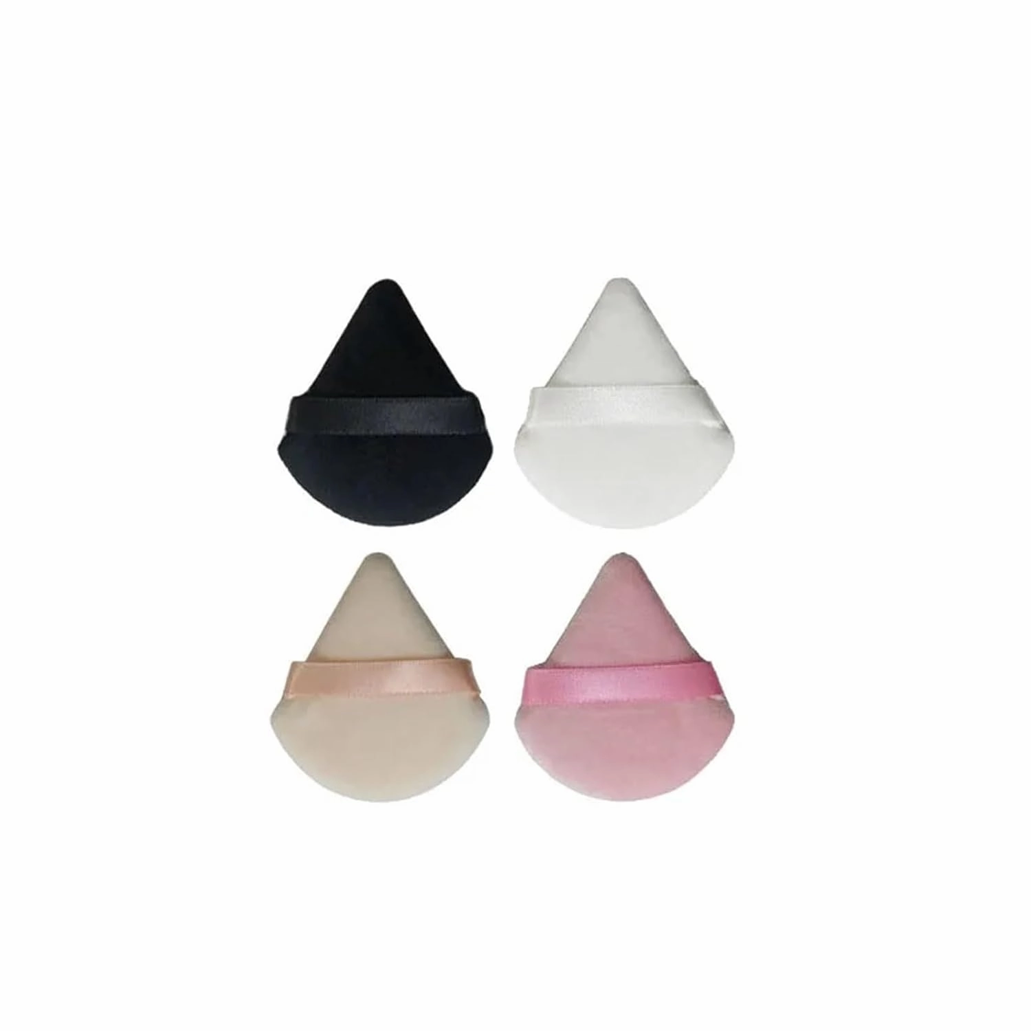 Karsyngirl 2/4/6/10Pcs Mini Triangle Powder Puff Face Makeup Sponge Cosmetics Soft Cotton Face Washable Velvet Makeup Puff Tools(10pcs brown)