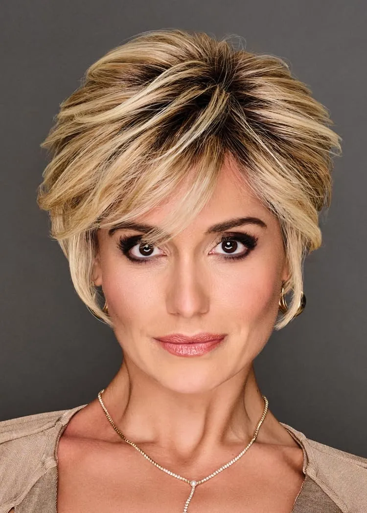 Keep It Classy Chic Layered Short Cut Wig by Hairuwear, Average Cap - GF11-25SS Honey Pecan