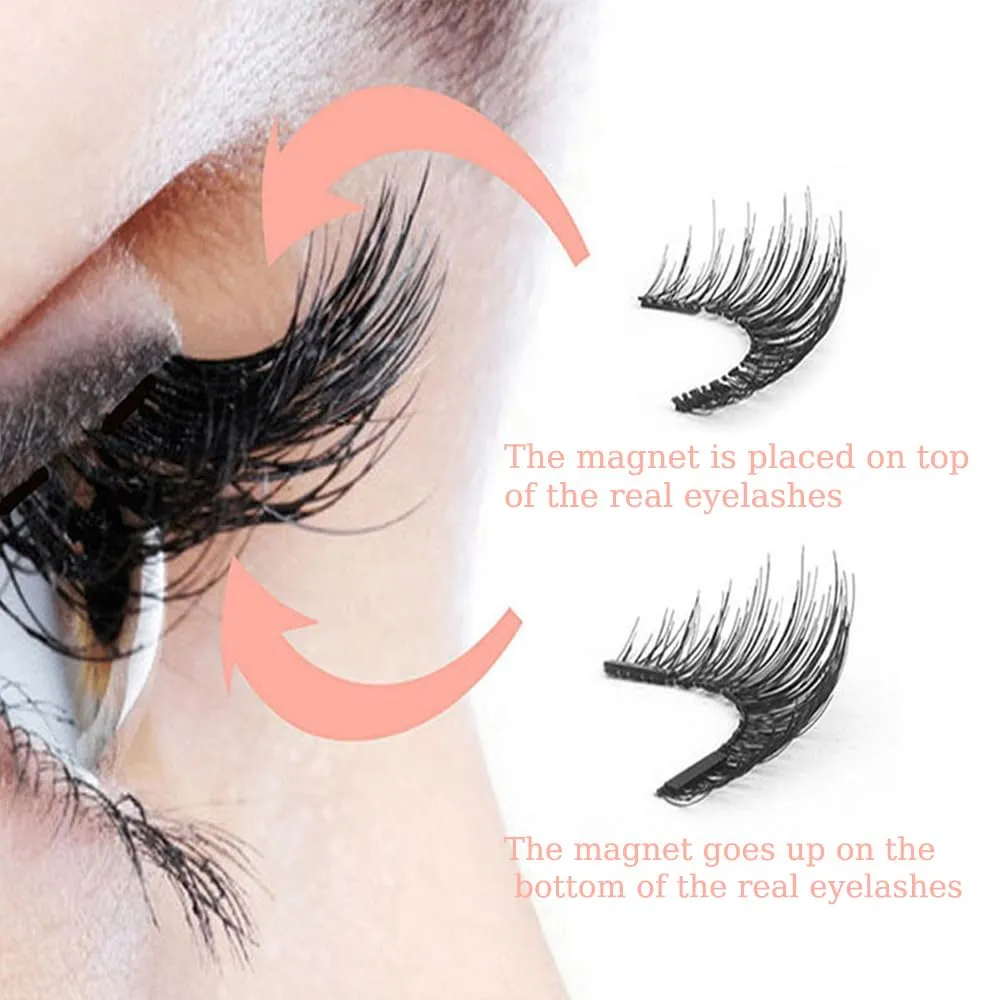 Keneva Magnetic Lashes - 3pairs Keneva Beauty Magnetic Eyelashes with Applicator - No Glue Needed Without Eyeliner, Reusable Natural Look,Keneva Beauty Lashes,Keneva Lashes (nature, 3pairs)