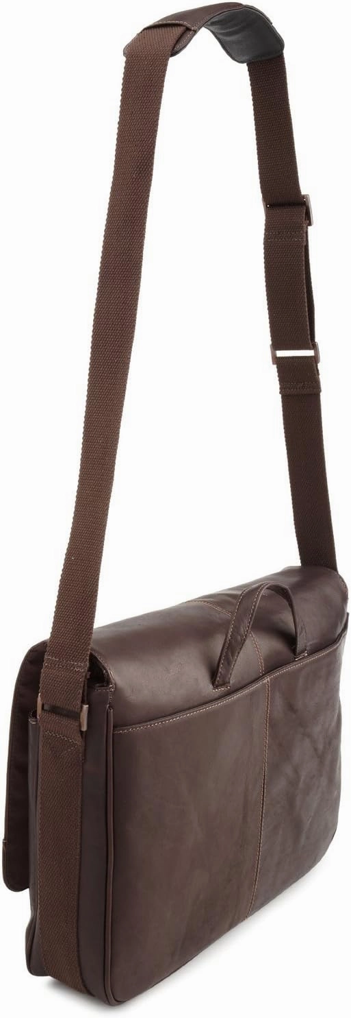 Kenneth Cole REACTION Risky Business Messenger Full-Grain Colombian Leather Crossbody Laptop Case & Tablet Day Bag