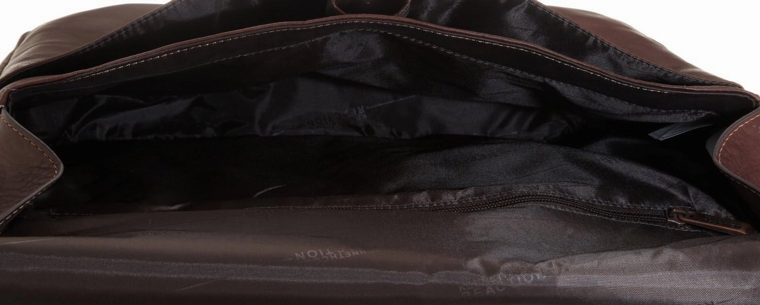 Kenneth Cole REACTION Risky Business Messenger Full-Grain Colombian Leather Crossbody Laptop Case & Tablet Day Bag