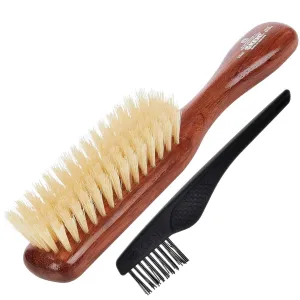 Kent DA4S Finest Women's Danta Wood, Soft White Bristle, Narrow Grooming Hair Brush - Fine or Thinning Hair, Promotes Shine / Stimulates Scalp