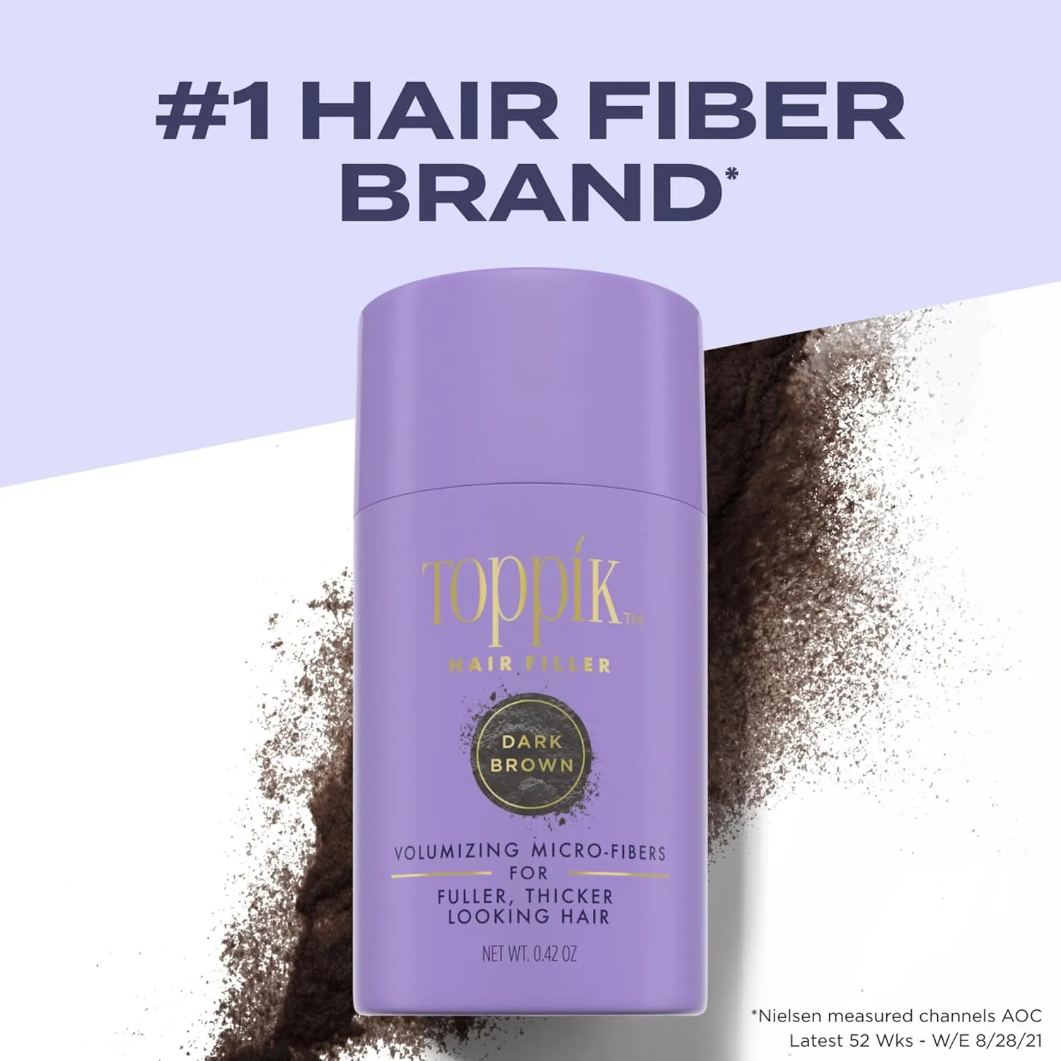 Keratin Hair Fiber Powder 12g - Hair Thickener for Women, Camoflauge Roots, Fills Hairline Gaps For Fuller Hair - Dark Brown