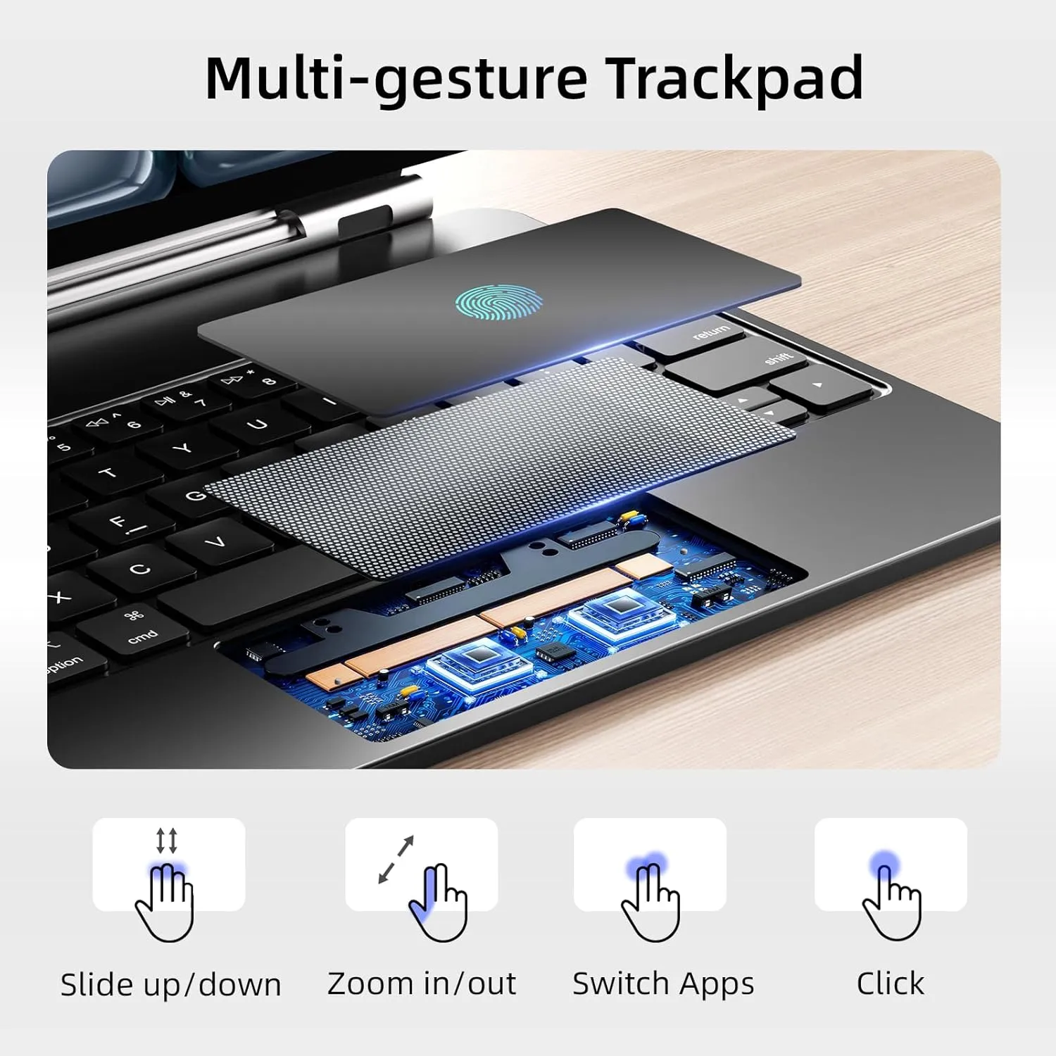 Keyboard Case for iPad Air 11 inch (M3 2025&M2 2024),iPad Air 5th/4th Gen & iPad Pro 11 inch(4th/3rd/2nd/1st Gen) case with keyboard,Magnetic Attach,Multi-Gesture Trackpad,Backlit,Shortcut Keys,Black