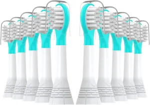 Kids Replacement Toothbrush Heads 10 Pack for Philips Sonicare Electric Toothbrush Soft Brush Head for Child 3-7 for Boy Girl,Blue