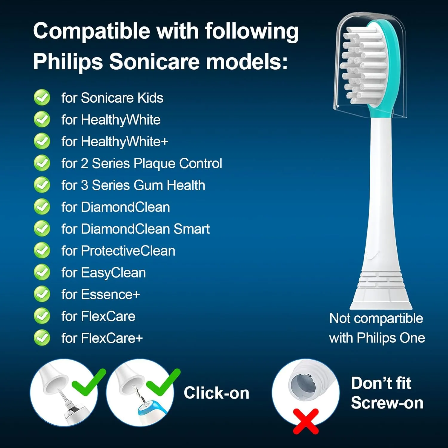 Kids Replacement Toothbrush Heads 10 Pack for Philips Sonicare Electric Toothbrush Soft Brush Head for Child 7  for Boy Girl,Blue