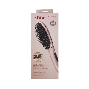 KISS Bristle Straightener Heat Brush, Digital Temperature Control Up To 410°F, 90 Minute Auto Shutoff, Cool-Tip Ionic Bristles, Lightweight Handle, 360° Swivel Cord, 1.25 Lbs.