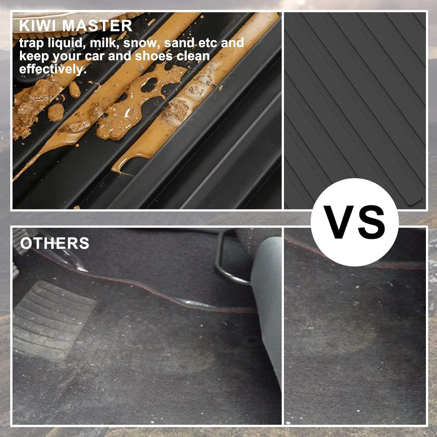 KIWI MASTER Floor Mats for 2019-2024 Subaru Forester Replace OEM J501SSJ030 All Weather Mat Front & 2nd 2 Row Seat TPE Slush Liners Black