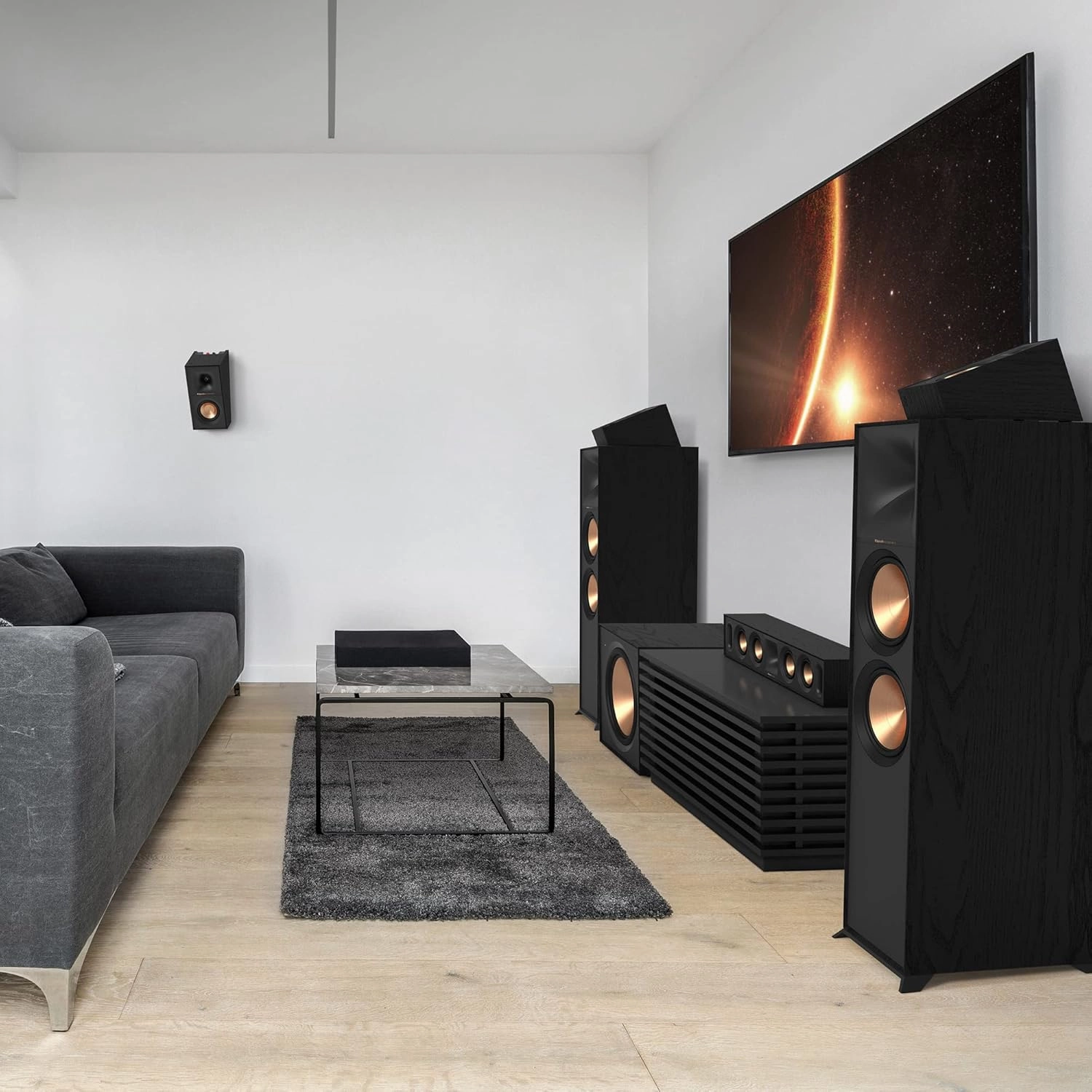klipsch Reference Next Generation R-40SA Dolby Atmos High-Performance, Horn-Loaded Elevation Surround Speaker Pair for Best-in-Class Immersive Home Theater in Black