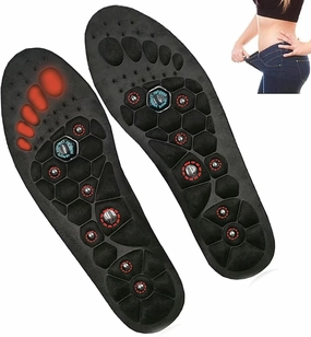 KLUFO Shoe Insoles with bio-Magnets, Therapy Reflexology, Foot Pads, Acupressure Magnetic Massage, for Arch Pain, Orthotics, Foot Pain