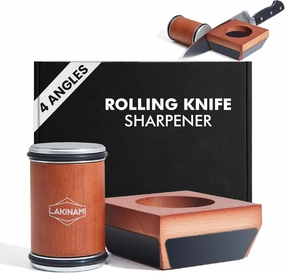 Knife Sharpener, Rolling Knife Sharpener Kit With Magnetic Holder, Kitchen Knife Sharpeners With Diamond Disks, Knife Sharpening Kit With 15, 18, 20 & 22 Degrees, Knife Sharpeners for Kitchen Knives
