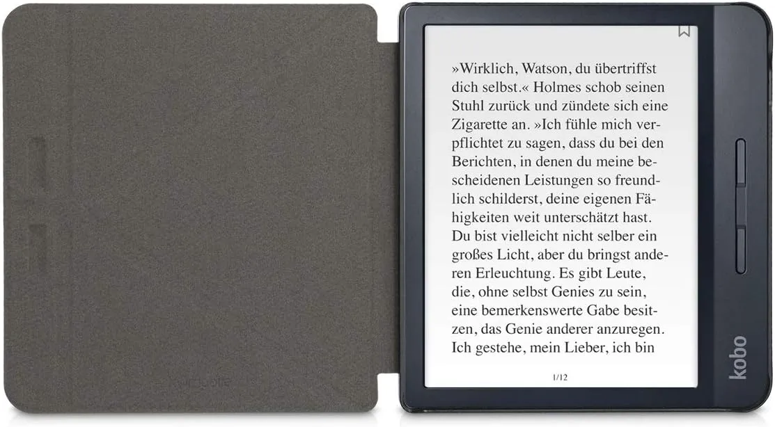 kwmobile Origami Case Compatible with Kobo Libra H2O Case - Slim PU Leather Cover with Stand - Petrol
