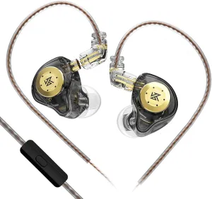 KZ EDX PRO Gaming Earbuds, IEM Earphones Headphone with 1DD, IEM for Gaming, HiFi Deep Bass in Ear Monitors with New 10mm Dynamic Driver Detachable Cable for Video Music Church (Black, with mic)