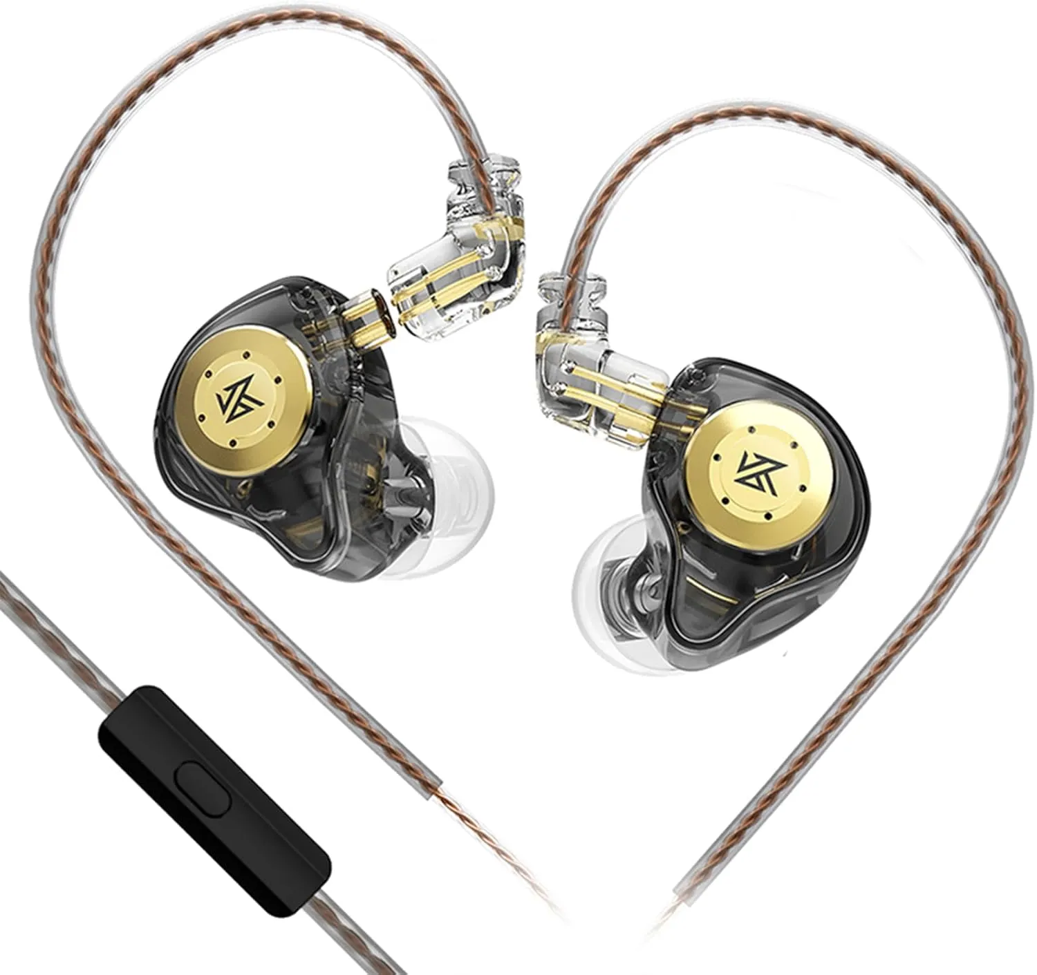KZ EDX PRO Gaming Earbuds, IEM Earphones Headphone with 1DD, IEM for Gaming, HiFi Deep Bass in Ear Monitors with New 10mm Dynamic Driver Detachable Cable for Video Music Church (Black, with mic)
