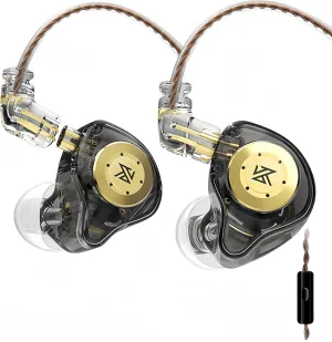 KZ EDX PRO IEM Earphones,Wired Gaming Earbuds,KZ in-Ear Monitor Headphones, Detachable Cable,HiFi Deep Bass Sound with New 10mm Dynamic Driver for Singers Musicians (Black, with Mic)