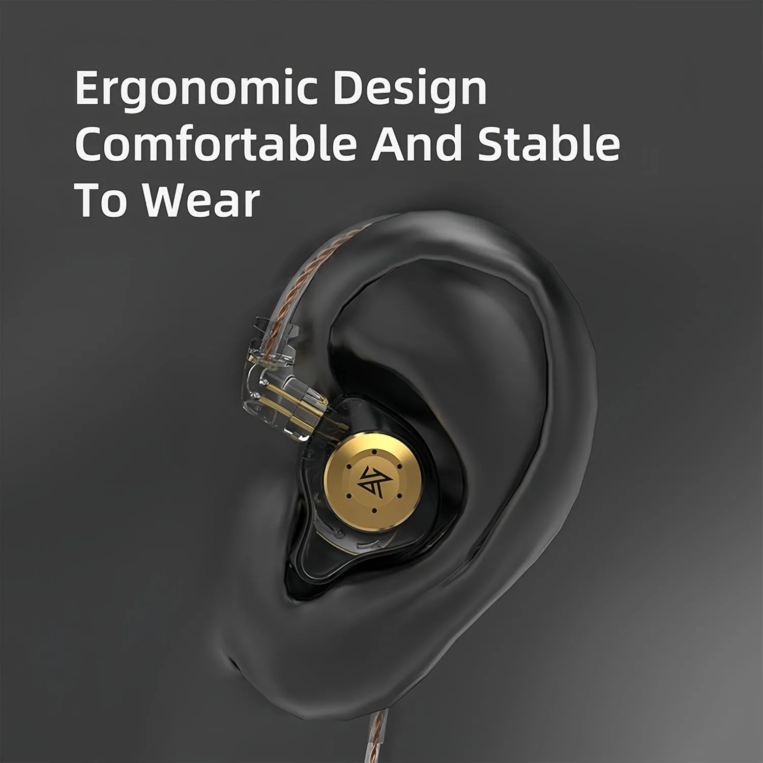 KZ EDX PRO IEM Earphones,Wired Gaming Earbuds,KZ in-Ear Monitor Headphones, Detachable Cable,HiFi Deep Bass Sound with New 10mm Dynamic Driver for Singers Musicians (Black, with Mic)