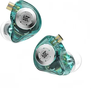 KZ EDX PRO IEM Earphones,Wired Gaming Earbuds,KZ in-Ear Monitor Headphones, Detachable Cable,HiFi Deep Bass Sound with New 10mm Dynamic Driver for Singers Musicians (Cyan, Without Mic)