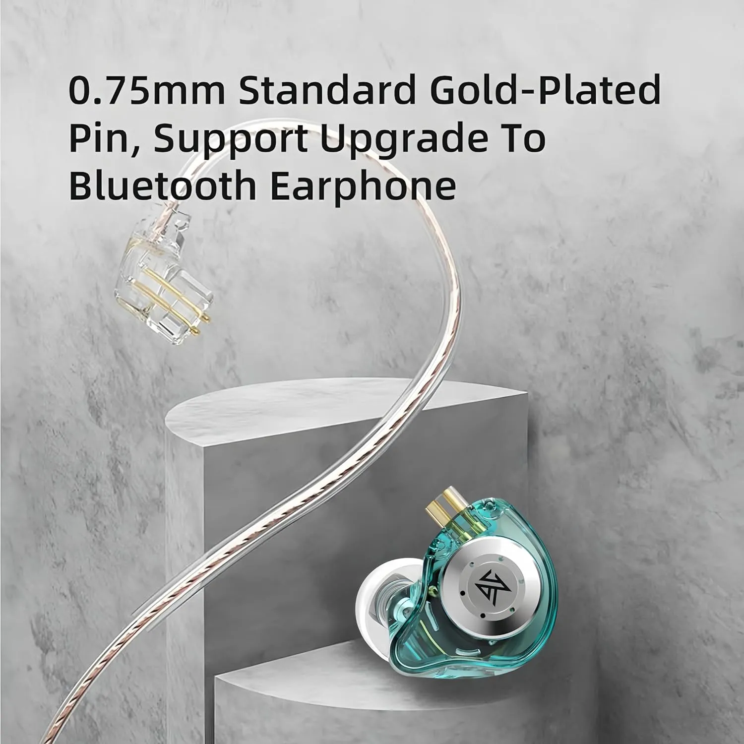 KZ EDX PRO IEM Earphones,Wired Gaming Earbuds,KZ in-Ear Monitor Headphones, Detachable Cable,HiFi Deep Bass Sound with New 10mm Dynamic Driver for Singers Musicians (Cyan, Without Mic)